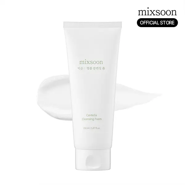 [mixsoon Official Shop] Centella Cleansing Foam - 5.07 fl.oz/150ml Low pH Gentle Foam-Based Facial Cleanser with Salicylic Acid, Sensitive Skin-Friendly, Hydrating Soothing Beauty Product for Selfcare (Centella Facial Cleanser)