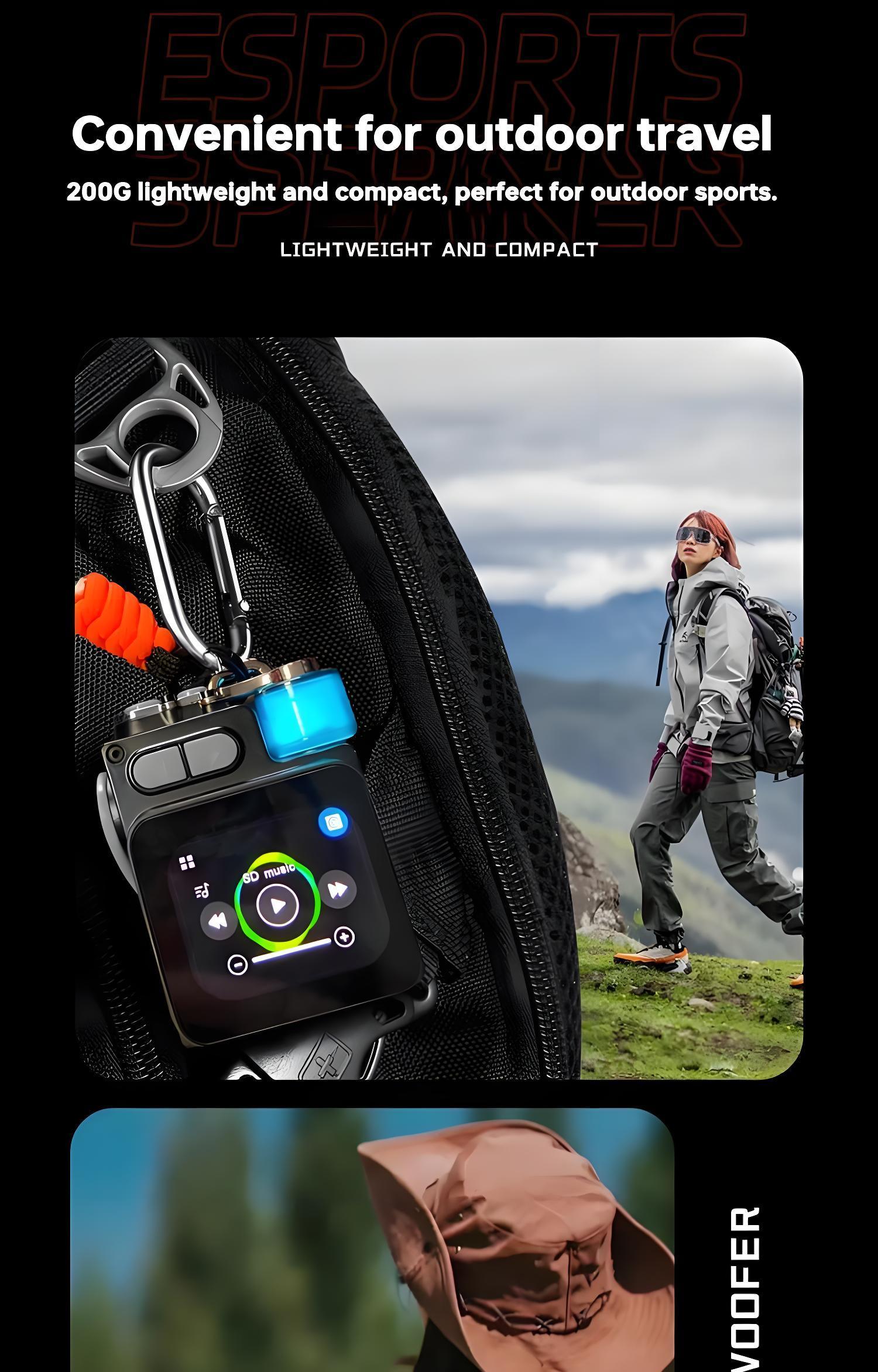 DK08 Smart Touchscreen Bluetooth Speaker Ultra Mini Portable Wireless Sound System with FM Radio Subwoofer Rechargeable Battery for Home Office Outdoor & Smartphone The Perfect Gift for Christmas Birthday Compact Audio