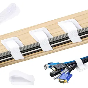 60 Pieces Self-Adhesive Cable Labels, Paste Wire Labels, Nylon Writable Cord Tags Waterproof White Wire Cable Tags for Electronics Office Computers Management and Identification