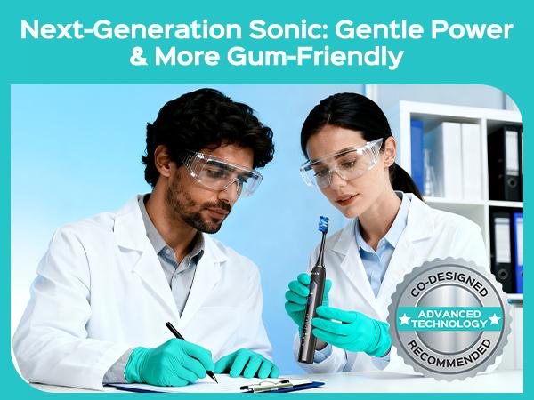 COSLUS C30 Sonic Rechargeable Electric Toothbrush for Adults:41000 VPM,15 customizable intensity levels -4 brush heads (2W + 2U),IPX7 ,2-minute smart timer,Oral Care Appliance,Suitable for Sensitive Teeth and Braces,Plaque Remover