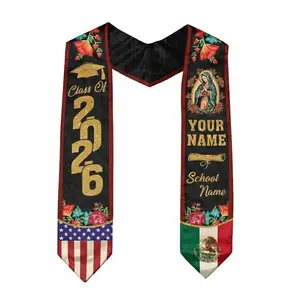 Mexican Graduation Sash Style Graduation Stole Class of 2026 Sash, Custom Graduation Gift for Student , Mixed Flag Graduation Scarf