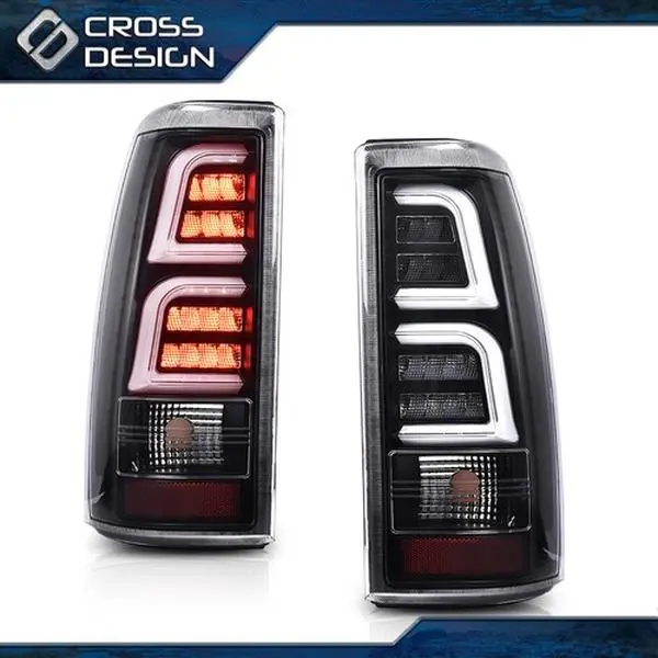 CROSSDESIGN LED Tube Rear Taillights with Stop Signal - Car Lights, LED Lights for Truck, Chevy Silverado 1500/GMC Sierra Accessories for 99-02 Models