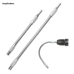 Snapfixmate 2-Pack Flexible Drill Bit Extension 7.9" & 11.8" Bendable Screwdriver Bit for Tight Corners 1/4" Magnetic Hex Shaft for Automotive Repair & Furniture Assembly Durable Professional Tool