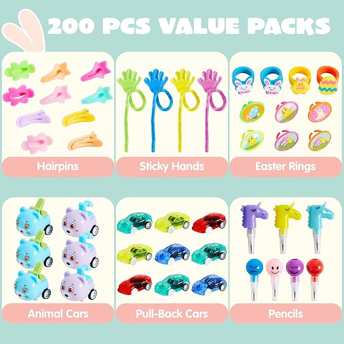 100pcs Prefilled   Toys and Stickers for   Hunt, Filled with Toys Party Favors for Kids Boys Girls   Hunt, Basket Stuffers Fillers, Classroom Prize Supplies Kids Outdoor Play easter eggs Slime Handmade Grape Crystal Mochi Set