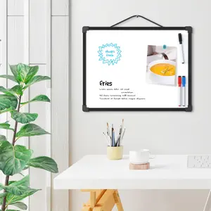 MaxGear 14x11 Inch Double Sided Mini Dry Erase Whiteboard Black Frame Wall Hanging With Markers And Magnets Portable For Planning Drawing Memo To Do List