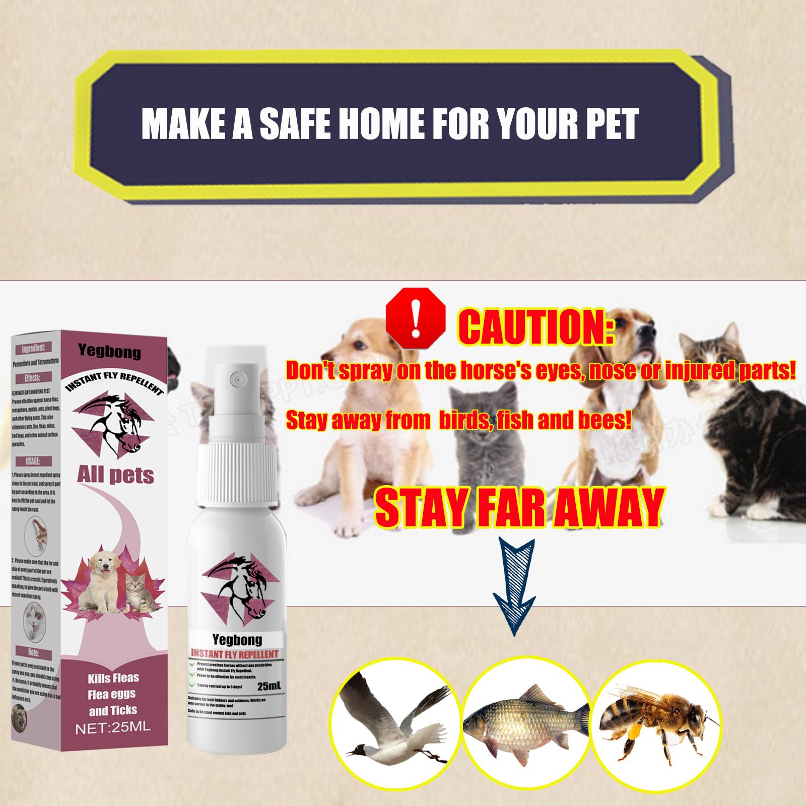 Pet deworming agent - Flea repellent for cats and dogs. External insecticide for cats and dogs to eliminate lice and ticks and relieve itching. Spray.