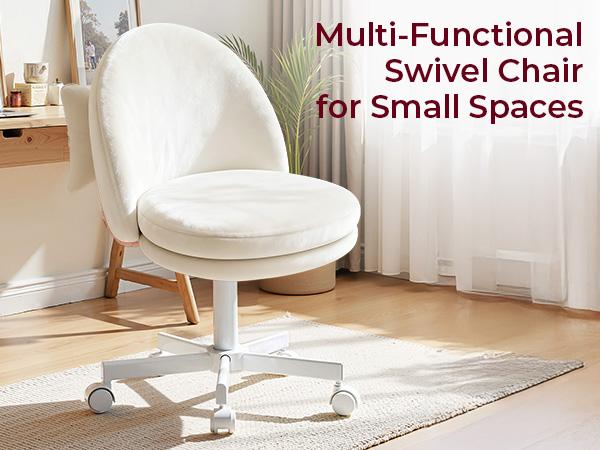 COMHOMA Vanity Chair with Velvet Fabric, Small Tall Armless Chair with Back, Cute Candy Chair for Girls Gift Living Room/Makeup Room/Bedroom/Kitchen (Height Use: Adjustable from Desk to Bar Height)