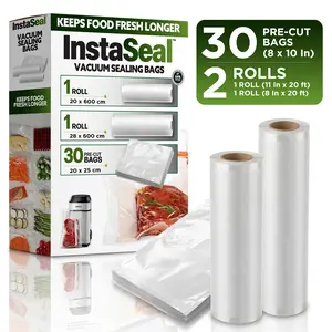 InstaSeal Vacuum Sealing Bags – Replacement Rolls & Pre-Cut Bags for Food Storage