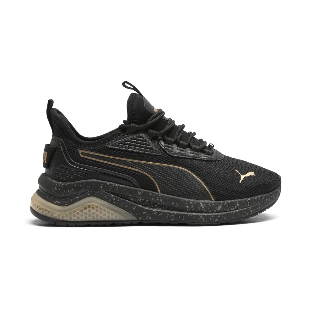 PUMA Womens Amplifier Speckle Wide Sneakers Shoes Casual - Black