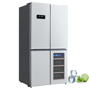 GARVEE 21 Cu.Ft French Door Refrigerator, 4-Door Counter Depth Fridge with Wine Cabinet, Frost-Free