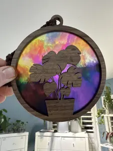 Monstera Suncatcher for Sunny Window