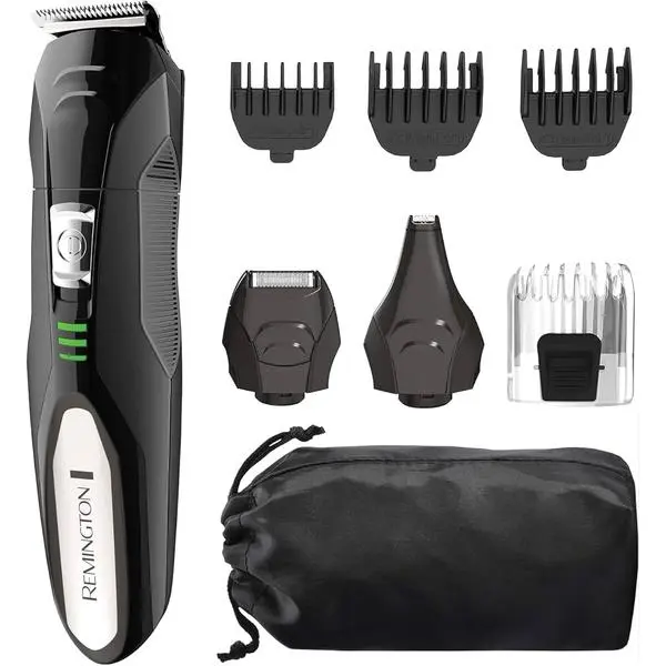 Remington All-in-One Grooming Kit, Lithium Powered, 8 Piece Set, Black