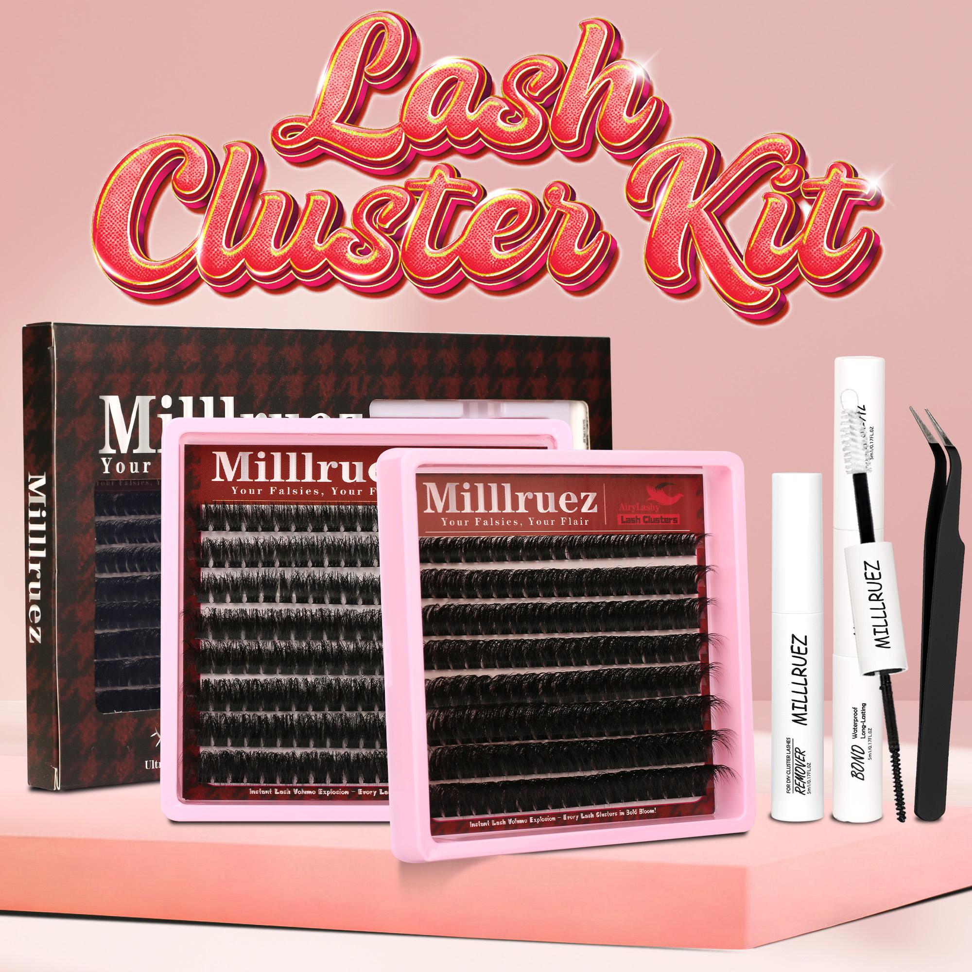 2  Styles Lash Clusters Kit, Chocolate/ Coffee Eyelash Clusters Extensions with Everything You Need for Beginners and Proficient, DIY at Home Easily Makeup Cosmetic
