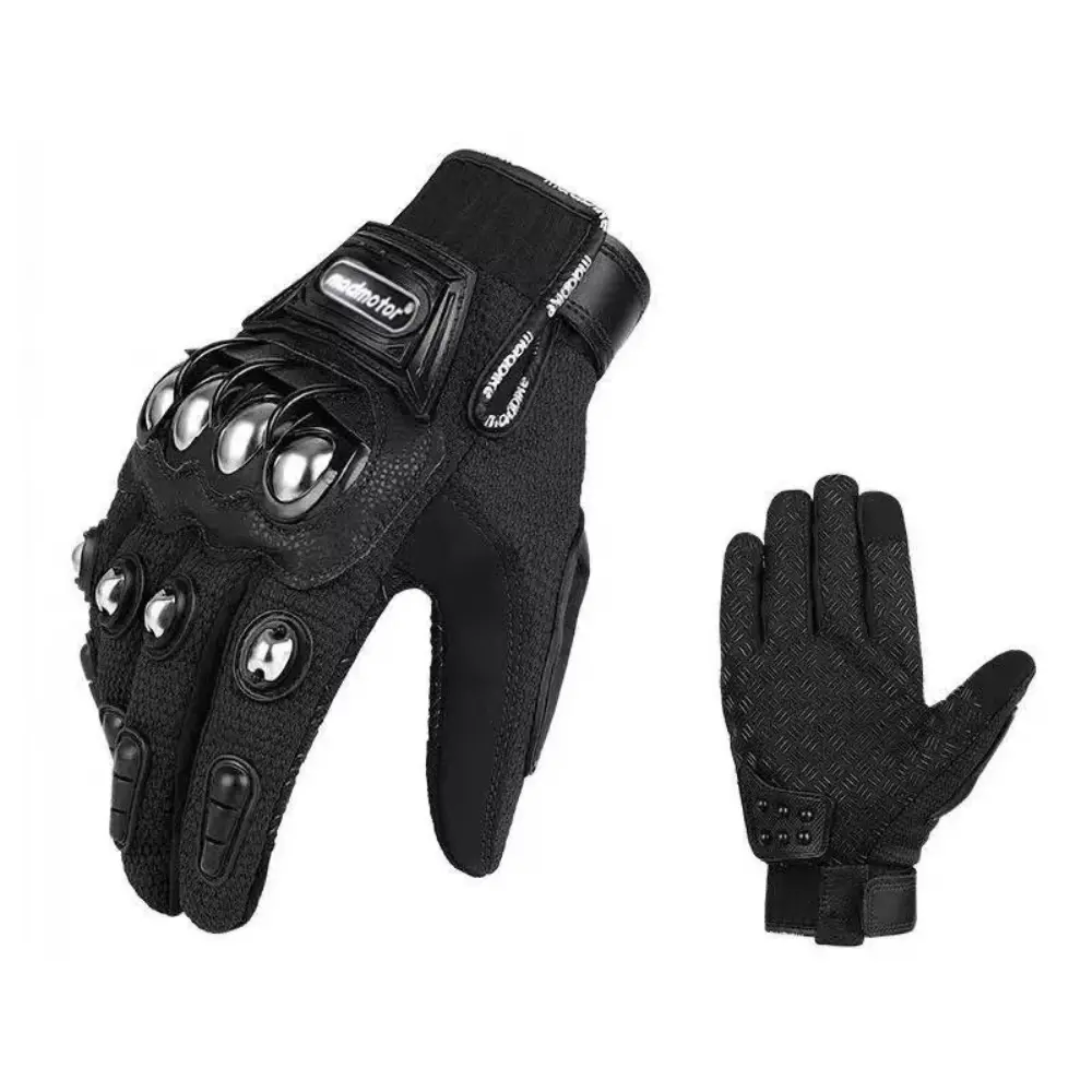Madmotor Full-Finger Motorcycle Gloves, Steel Finger Tips with Protective Ventilation, Touchscreen Compatible, for Riding Racing Daily Wear, Unisex Protective Gear