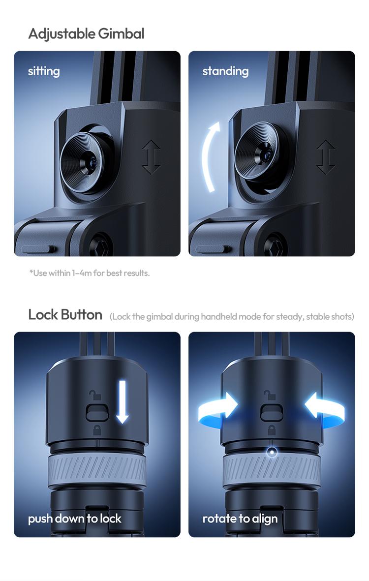 ULANZI TT23 64" Auto Face Tracking Tripod for iPhone/Android with Remote 360° Rotating Selfie Stick Follows Your Movement Facial Recognition Tripod for iPhone 17/16/15/14/13/Android/Camera/GoPro