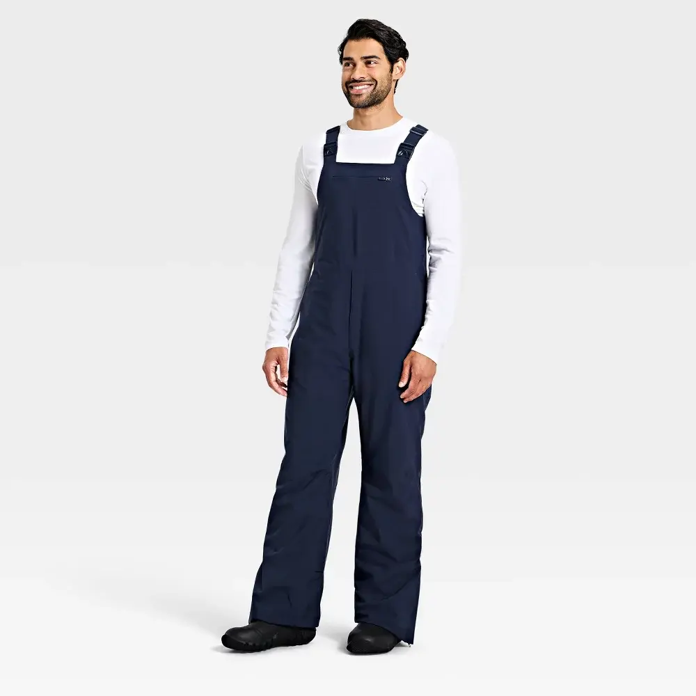 Men's Waterproof Snowsport Bib Pants - All In Motion, Polyester Fabric, Zipper Closure, Adjustable Strap Garment