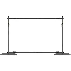 Pipe and Drape Kit, Heavy Duty Backdrop Stand with Carbon Steel Base, Adjustable Backdrop Support with 2 Clamps and A Carry Bag for Wedding, Party, Event, Photography, and Exhibition
