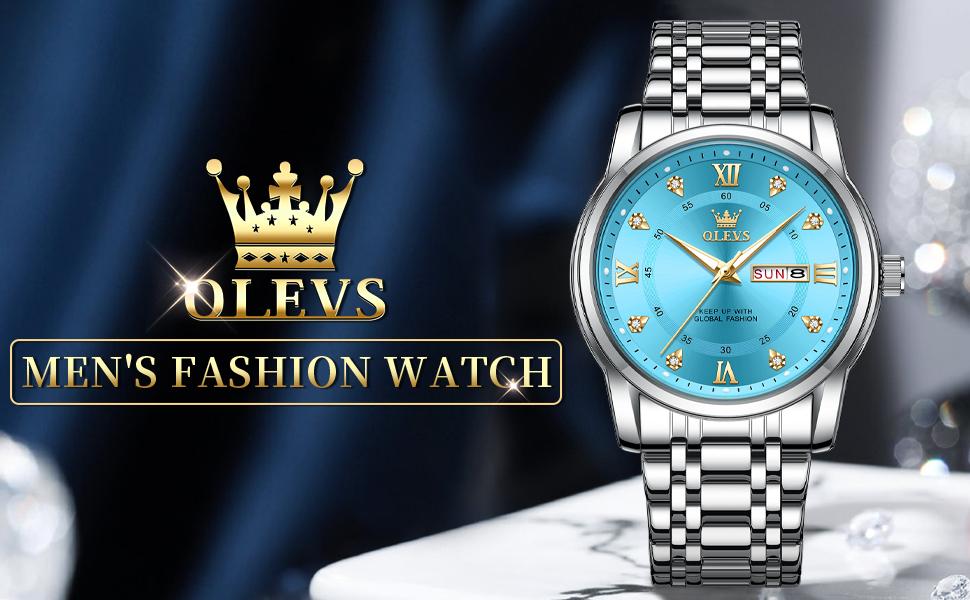 OLEVS Classic Men's Watches Stainless Steel Quartz Analog Date Display Waterproof Business Wristwatch with Luminous Feature OLEVS Classic Men's Watches Stainless Steel Quartz Analog Date Display Waterproof Business Wristwatch with Luminous Feature