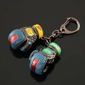 Boxing Gloves Keychain Set 2pcs Metal Model Design for Boxing Enthusiasts Commemorative Gift for Men & Women