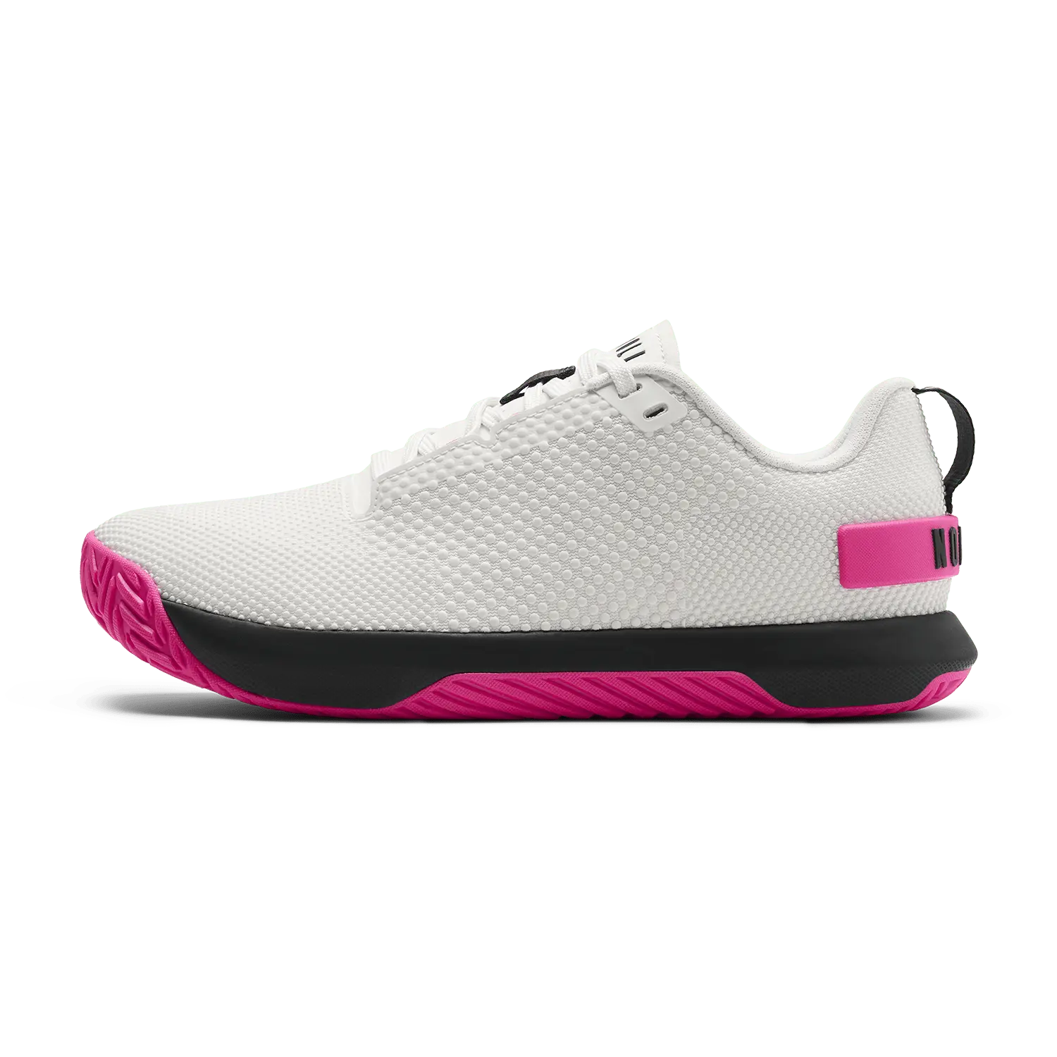 NOBULL Women's Outwork Flex Shoe in Classic White Pink Glo - OG Strength Training Shoe, Durable Gym Trainer, Lifting Sneaker