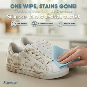 Superaser Magic Sponge Eraser Sheets Multi Surface Cleaner Utensils Kitchen Counters Wiping Cleaning Cloth