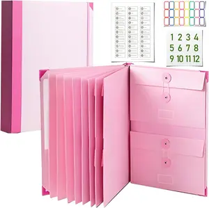 Accordion File Organizer Manila Pocket Document Folder for Passports, Birth Certificates & Important Papers, Office & Home Storage,1 Count Envelope-closure Cover Design Portable Foldable File Folder-Home storage essentials letter