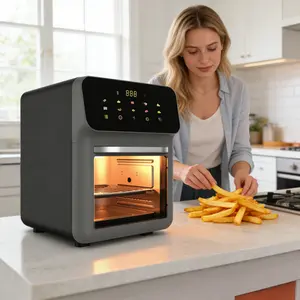 13L electric air fryer, digital air fryer with LED display screen, multifunctional kitchen countertop oven, intelligent touch control