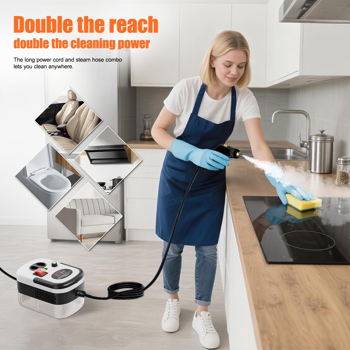 2500W steam cleaner, car steam cleaner, handheld high-temperature and high-pressure steam cleaner, car detailing steam cleaner, comes with 20 accessories, suitable for cars, kitchens, and bathrooms.