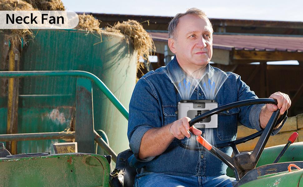 Portable Waist Fan, 20000mAh Rechargeable Clip on Wearable Belt Fan, 10 Speeds Hands-Free Hanging Neck Fan, Outdoor Personal Cooling Fan for Jobsite Travel Camping Gardening