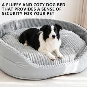 Luxury Dog Bed for Large & Medium Dogs – Extra Thick Orthopedic Pet Bed with Raised Sides, Removable Washable Cover, Soft & Chew-Resistant, All-Season Comfort