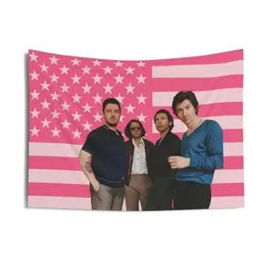 Arctic Monkeys Pink American Flag Polyester Tapestry - Aesthetic Room Decor, Funny Gift for Arctic Monkeys Fans, Alex Turner Home Decor Accent summerwins