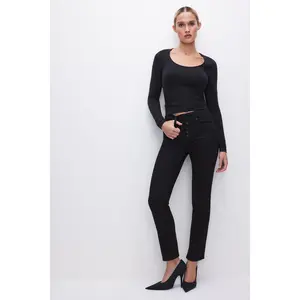 NEVER FADES GOOD LEGS STRAIGHT JEANS | BLACK001