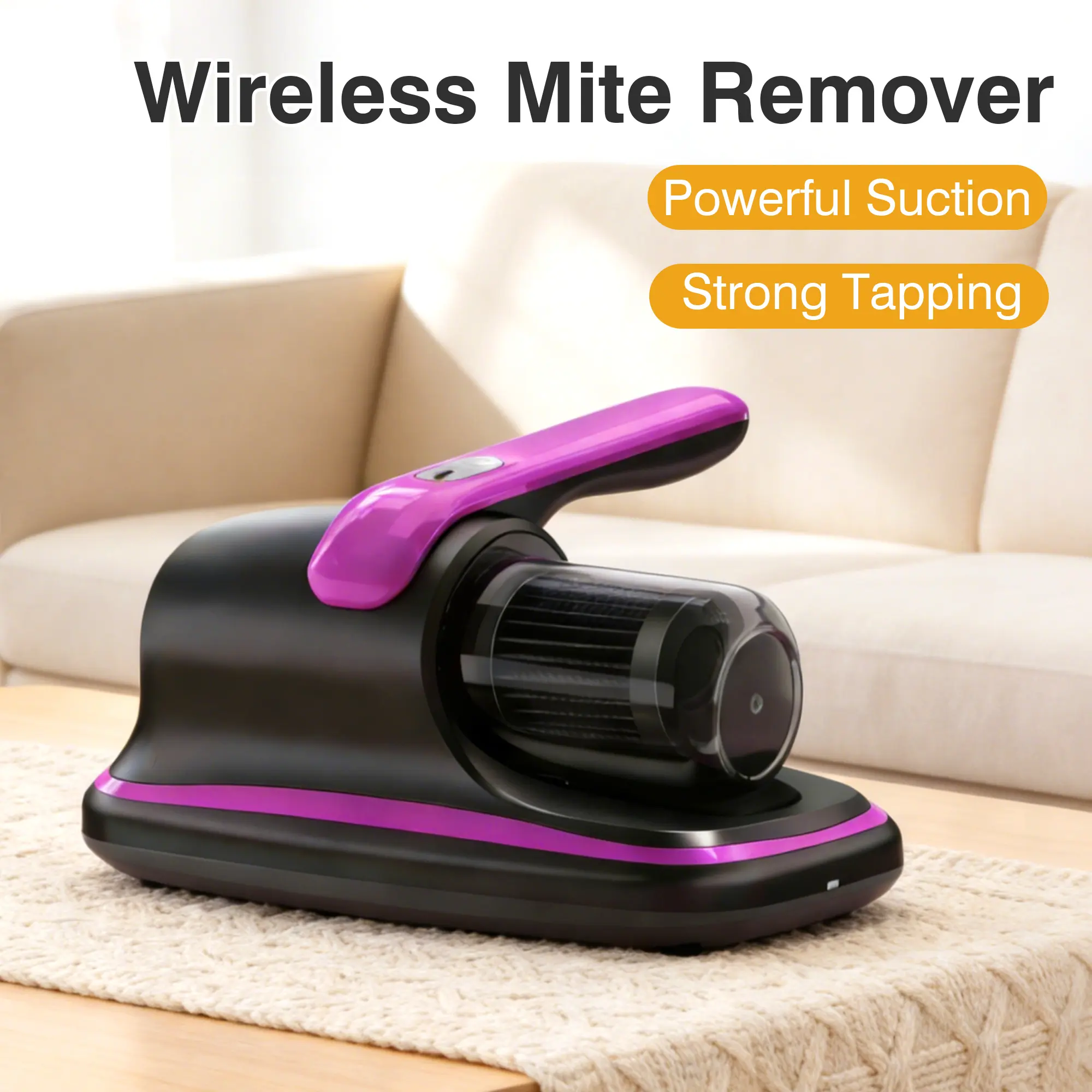Purple Handheld Portable Lightweight Household Vacuum Cleaner - 1 Count Strong Suction Dust Extractor Handy Vacuum for Dust & Pet Hair