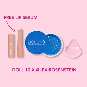 Plump & Perfect Trio | WaterBlur Powder, Peptide Plumping Lip Serum, and Triangle Puff