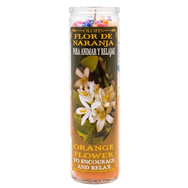 Flor De Naranja - Orange Flower Prepared Ritual Candle Perfumed  Vela Preparada