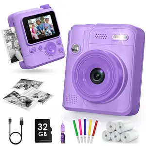 Kids Instant Print Camera - 1080P HD Digital Camera with 32GB TF Card, Kids Camera Gifts for Girls Boys, Selfie Video Camera, Creative PhotographyToy for Girls & Boys Aged 3-12, Perfect Gift for Christmas,Birthday, Holidays Durable Toddler Gift outdoorfun