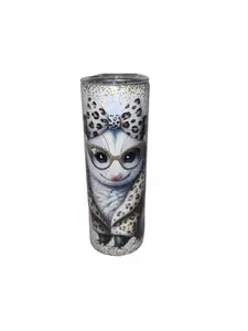 Sassy And Class Opossum 20oz Shimmer Skinny Tumbler With Reuseable Straw