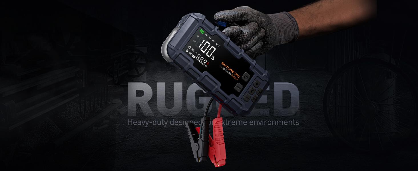 Buture 10-in-1 Portable Car Battery ultra-safe Jump Starter with Air Compressor 8000A 160PSI 45W Charger, Jump Starter Jump Box (All Gas 14L Diesel), Car Battery Jumper Starter Portable Jumper Cables, Gloves, Lights,Christmas,gift