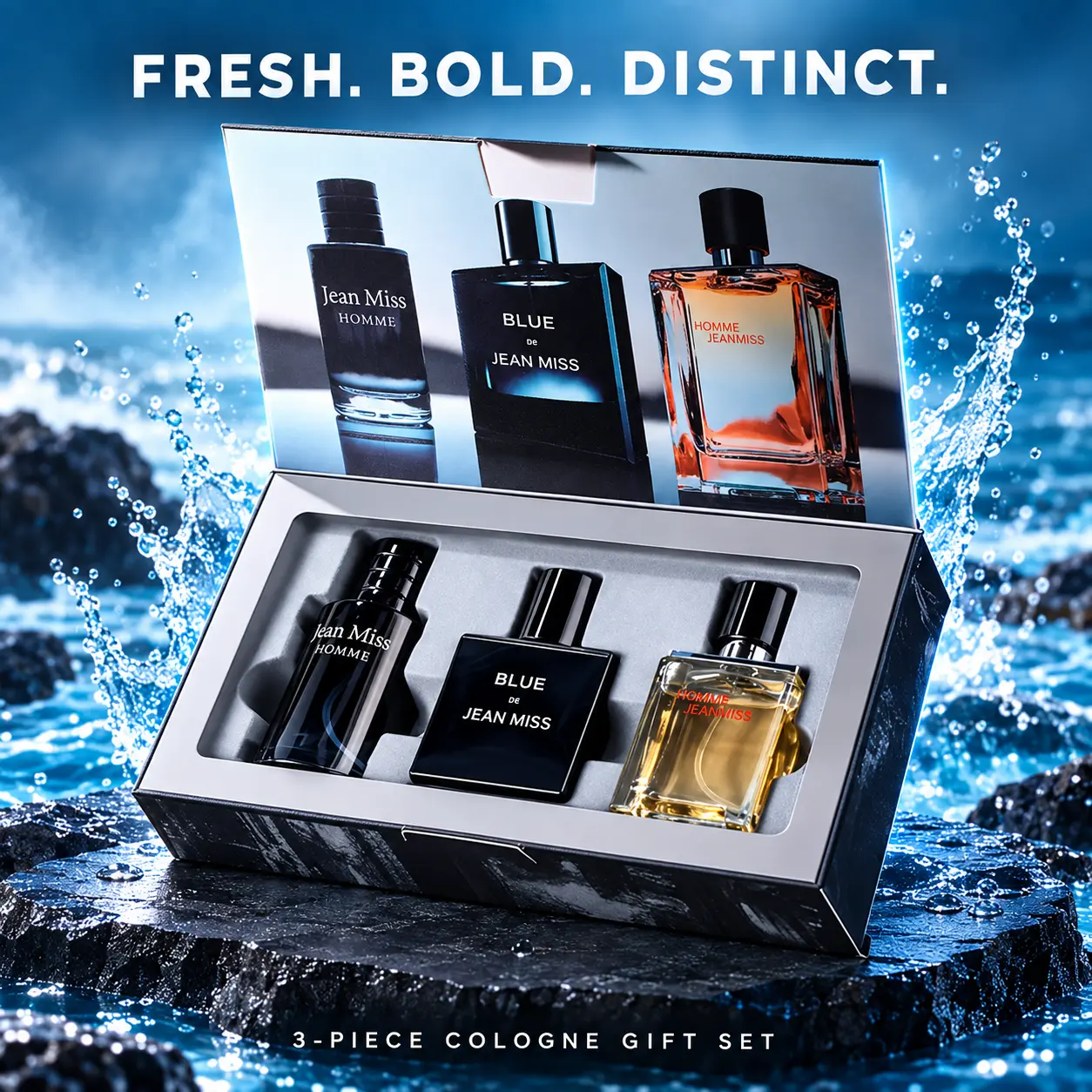 Men’s Fragrance Collection, 3-Piece Cologne Spray Set for Work, Travel, Dates, Parties & Special Occasions, Gift for Him