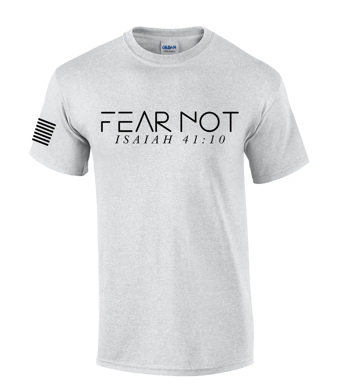 TRENZ SHIRT COMPANY Men's Patriot Faith Isaiah 41:10 Fear Not Graphic Tee, Classic Fit Preshrunk Cotton Christian Apparel for Church & Everyday, Patriot Faith Tee