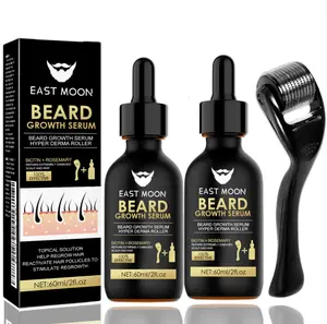 Beard Care Kit - Serum & Derma Roller Combo, Nourishes Patchy Areas, Enhances Beard Density Appearance, Lightweight & Portable, Suitable for Home and Travel
