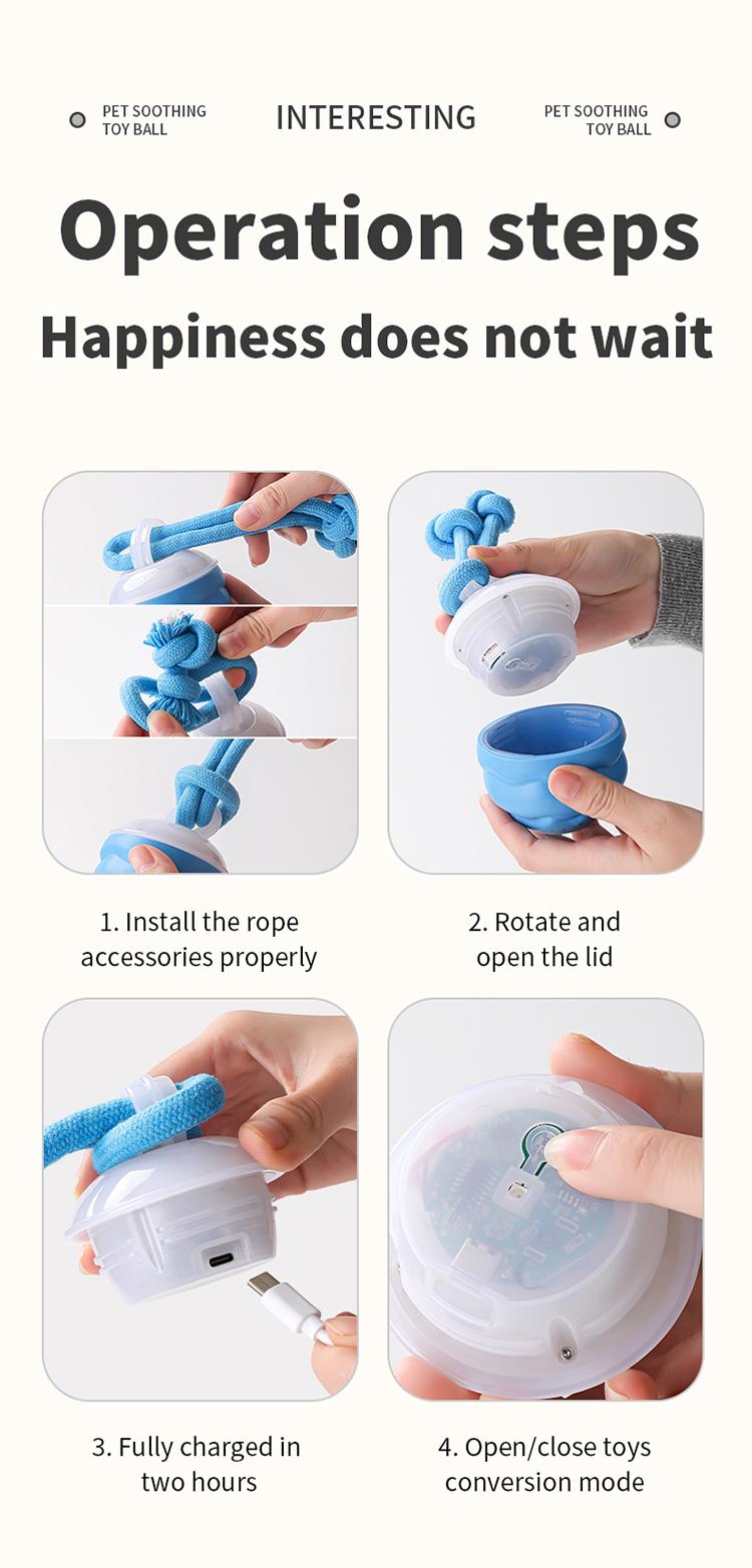 Interactive Dog Toys with Motion Activated, Squeaky Dog Toy Active Rolling Ball, Ball for Daily Training,Used for small dogs and cats , pet accessories, cute pet toys(2.95*2.95*4.33inch)