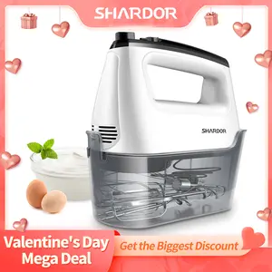 SHARDOR Electric Hand Mixer, 6-Speed and Turbo Handheld Mixer, 5 Stainless Steel Attachments, Electric Whisk for Kitchen Baking, Snap-On Storage Case Appliances Home