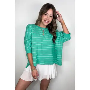 Line by Line Striped Dolman Knit Top -