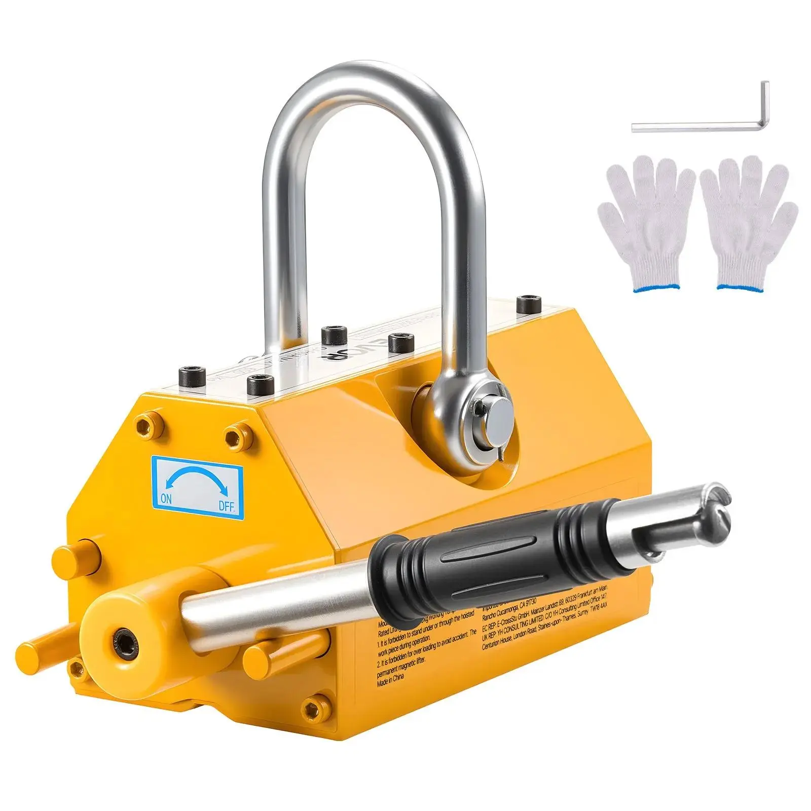 【SummerFinds】VEVOR Permanent Magnetic Lifter, 1320 lbs Pulling Capacity, Heavy Duty N42 Neodymium Lifting Magnet with Release Handle and Steel Hook, Used in Shop Crane and Hoist, for Lifting Plate Steel, Board