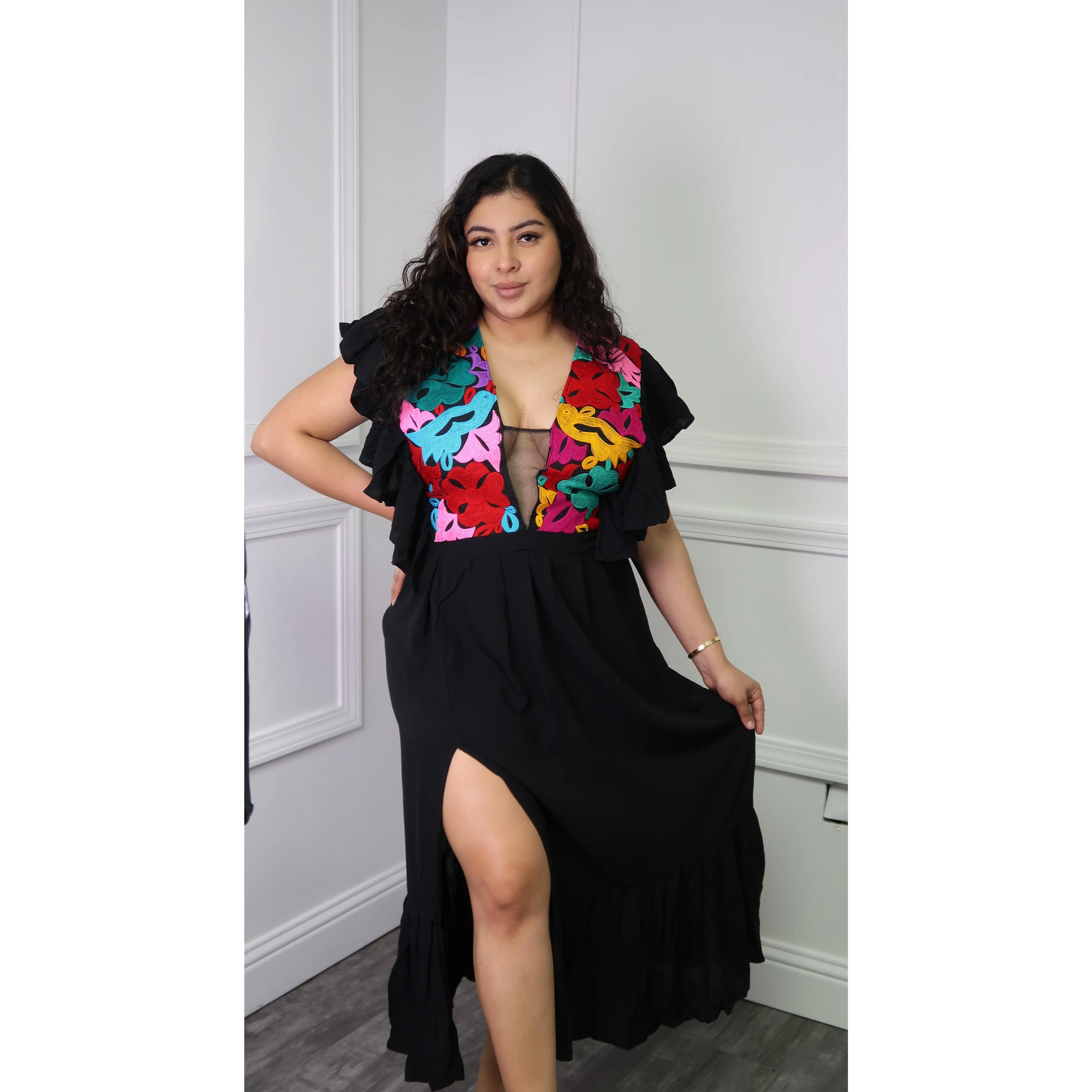 mexican embroidered dress maternity Apparel – W!ld Moon Marketplace main image 0