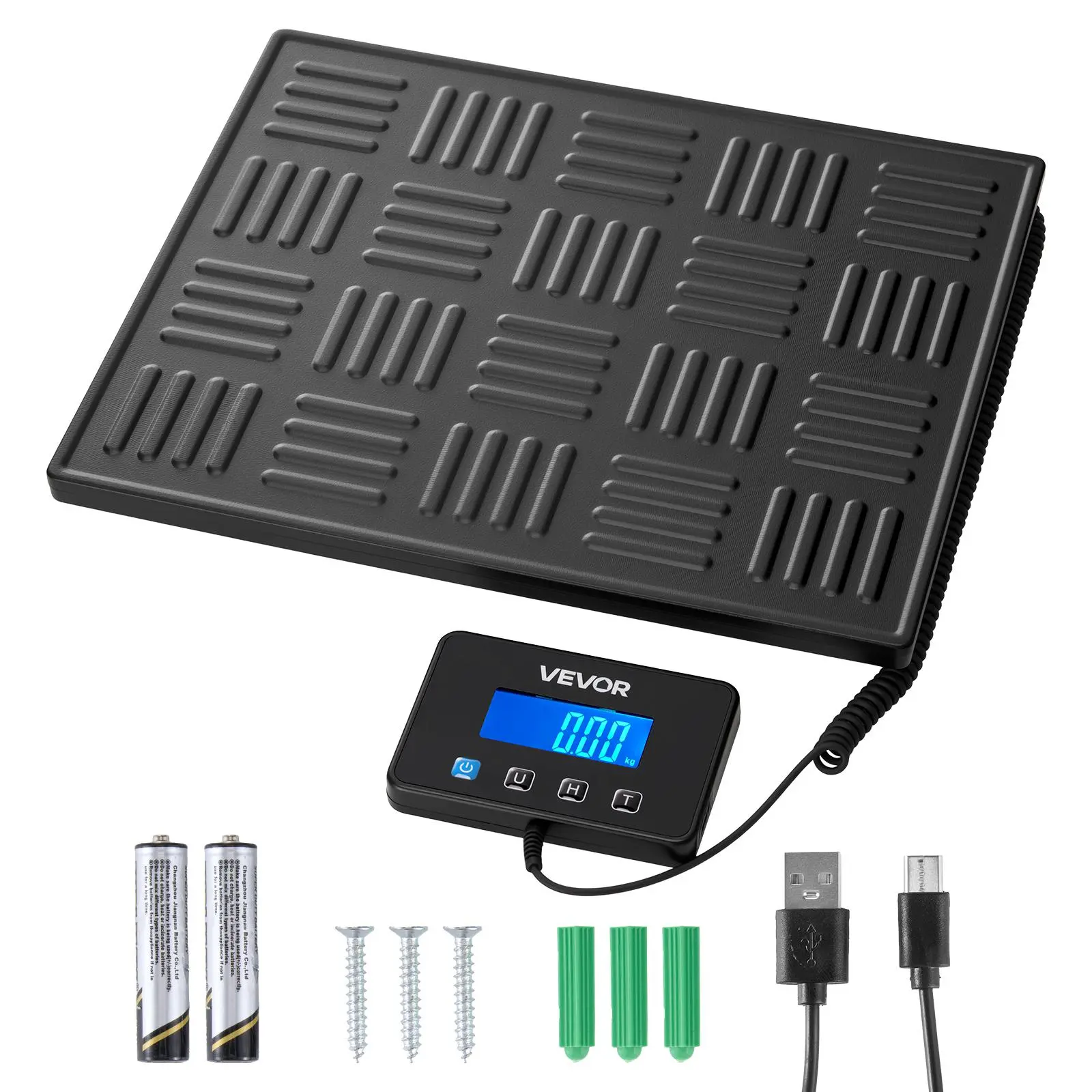 【SummerFinds】VEVOR Heavy-Duty Industrial Digital Postal Scale, 0.7 oz-3.5 oz Dual Accuracy, 660 lbs Measuring Capacity, Portable Electronic Industrial Scale for Small Businesses, Hold/Tare Functions, LCD Display, Battery & Charging Cable Included