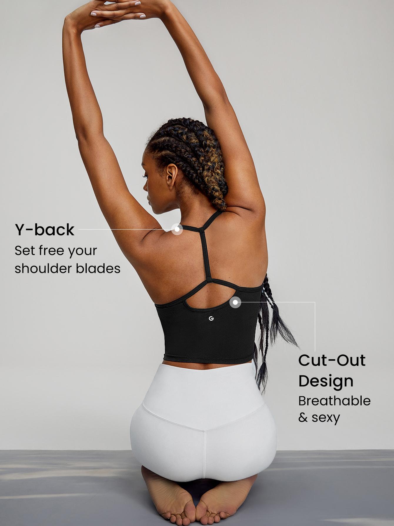 GLOWMODE FeatherFit T-Neck Racerback Tank Top Light Support Low Impact Yoga Studio Summer TikTokShopBlackFriday