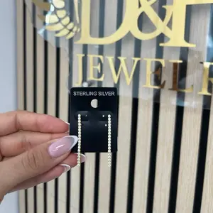 Aretes estilo tenis, plata 925