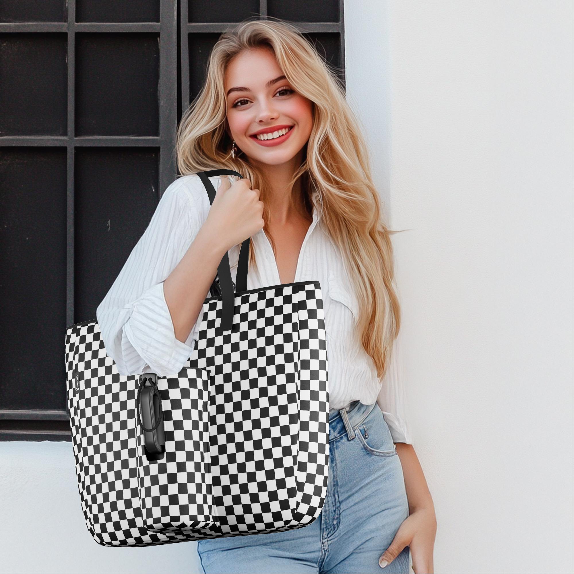 Meoky 15 L Womens Tote Bag: Utility Tote Bag with Zipper for 40 oz Tumbler with Handle，Portable for Travel and Commuting